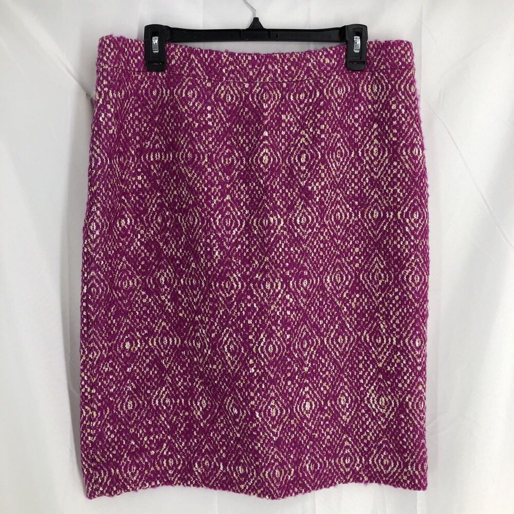J. Crew No.2 Pencil Skirt in Tweed in Hot Pink - 12